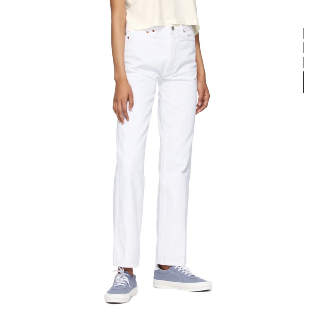 NWT RE/DONE 90s High Rise Loose White Jeans 27